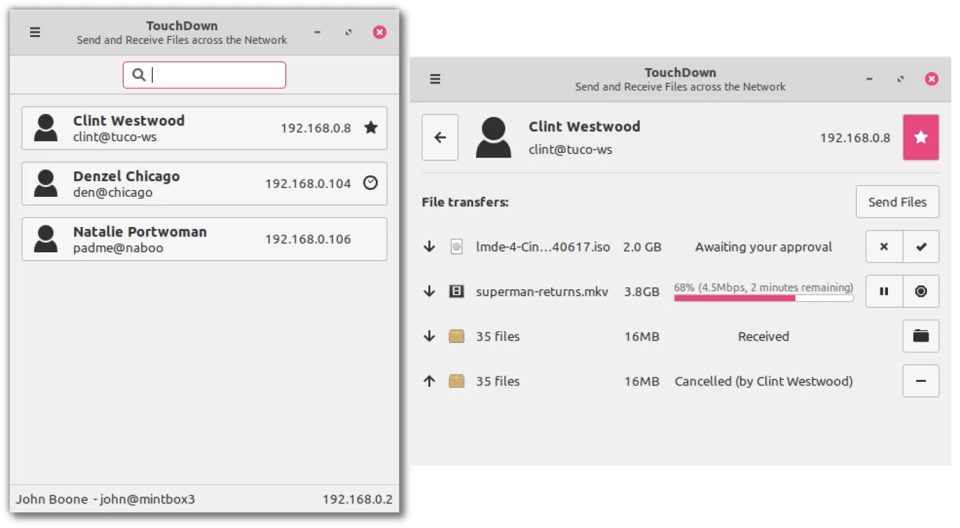 image showing warpinator working